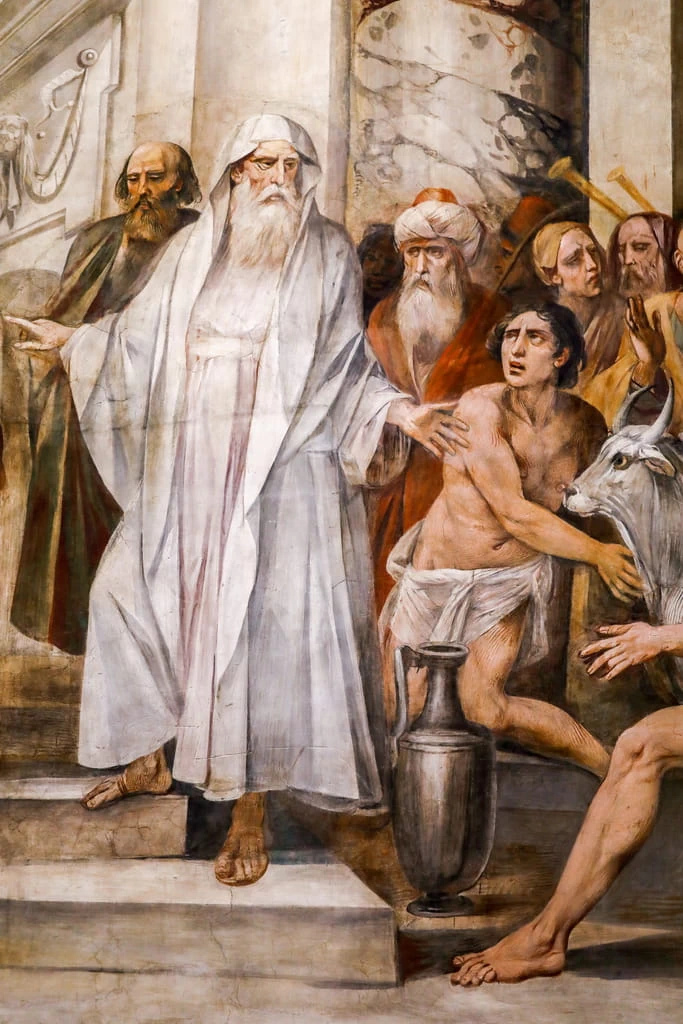 Numa Pompilio che istituisce il culto delle Vestali - Musei Capitolini, Roma, dettaglio